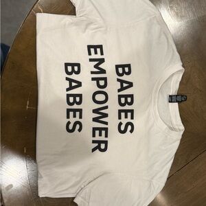 District White T‑Shirt with Black Neck Tag